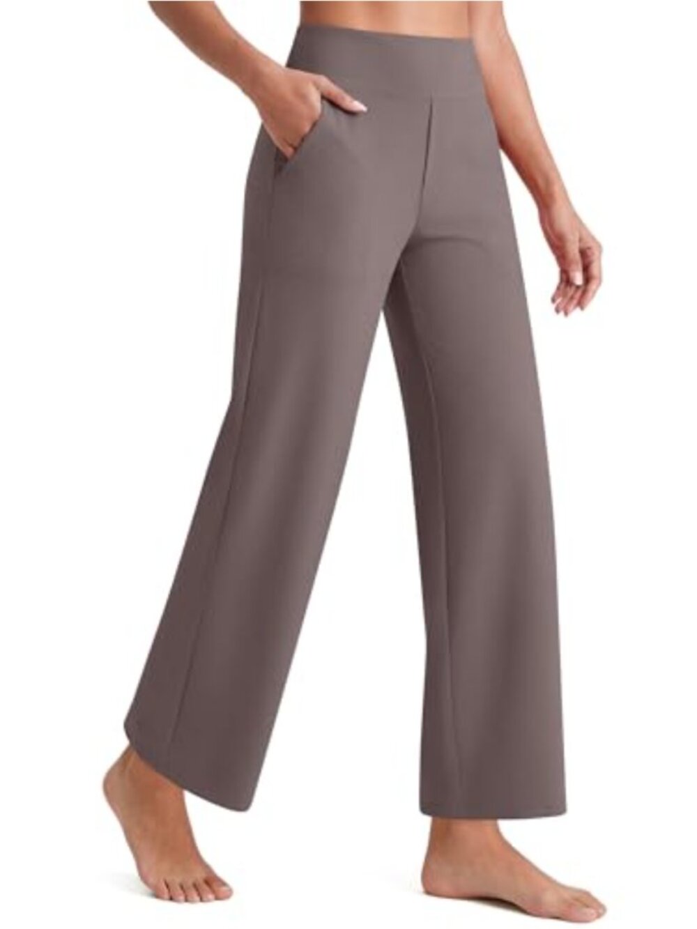 Wide Leg 7/8 Ankle Yoga Pants High Rise Pull On Stretch